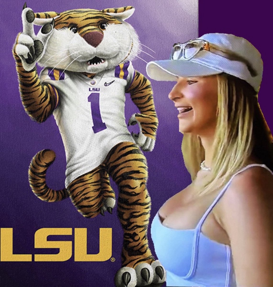 SaintlyMission's tweet photo. Congratulations @LSUbaseball 
#mcws2025 #GeauxTigers #geauxmaha #cws #mcws #thisyearsladymascot https://t.co/2NyikCvhC2