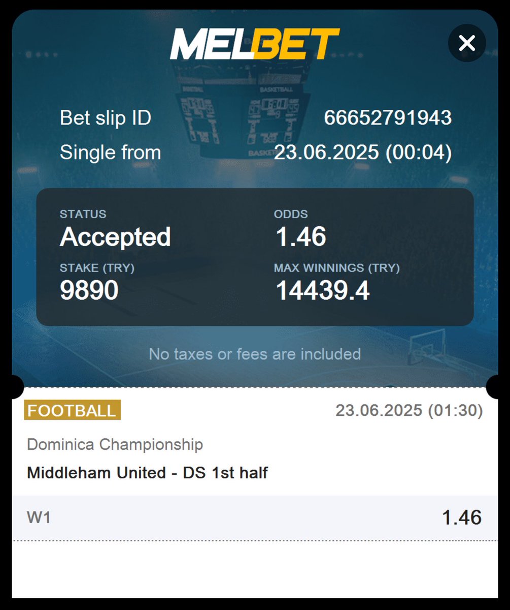 bankotipster_'s tweet image. #Middleham United   🆚 #DS       

➡️ MS:ilk yarı 1 

 Beklenen Kazanç: 14.439  TL 

🔥🔥💥▶️ #Melbet : ➡️ 

🔥🔥💥▶️PROMOKOD : Viptipster ( Promokod ile Kayıt Ol, 10.400 TL İlk Yatırım Bonusunu Al)

#livebet