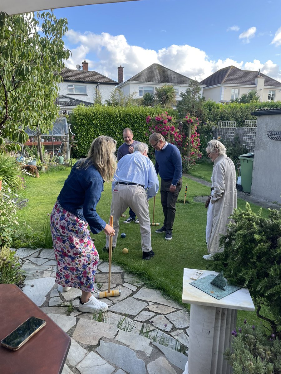 OEimhear's tweet photo. I was in my parents’ house today with 2 of my siblings &amp; my Dad Tremendous Tony was teaching his carer, who pops in for an hour every day, a few songs. After lunch we played a game of croquet in the garden before having some cake to honour Magnificent Mother Margaret. #MonthsMind https://t.co/EeaUCHVRVi