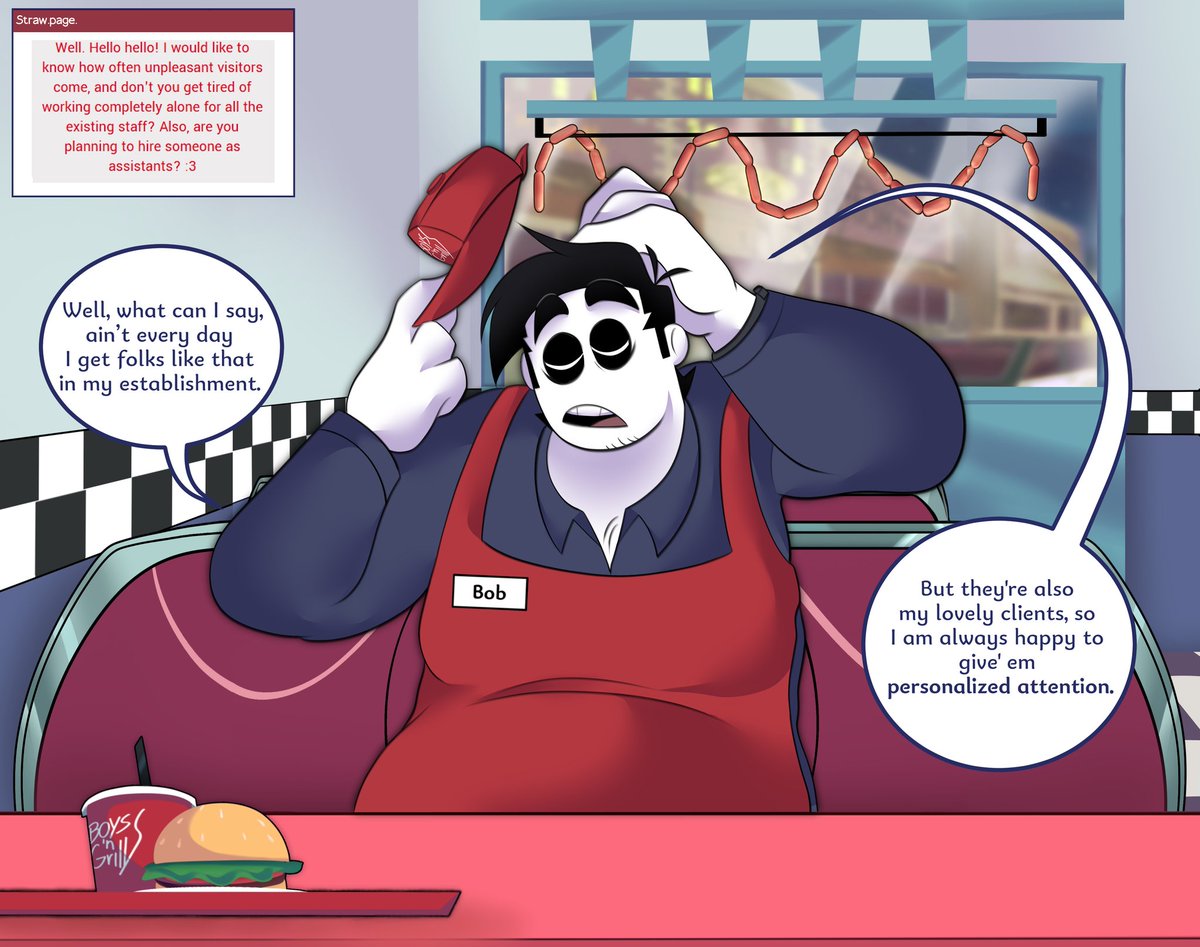 CunninArtistLis's tweet photo. Q: Well. Hello hello! I would like to know how often unpleasant visitors come, and don't you get tired of working completely alone for all the existing staff? Also, are you planning to hire someone as assistants? :3

Part 2!🤍

#spookymonth #bobvelseb #ask #QA #art #LISVision https://t.co/mMk3kK0O5r