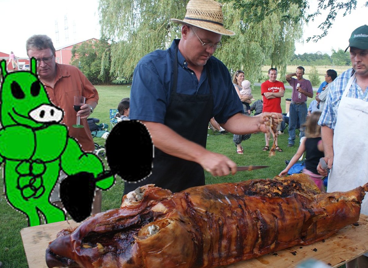 L1feGuy's tweet photo. He has to get his gains somewhere…. HE WOULD SELL THEM AS PIG ROAST AND JOIN IN ON THE CELEBRATIONS!!! He got his protein BY EATING PORK, AS A PIG!!!! Truly sickening I hope by doing this you all can hold him accountable for EVERYTHING he’s done…
(4/4) 🧵 https://t.co/KLreEe7EUv