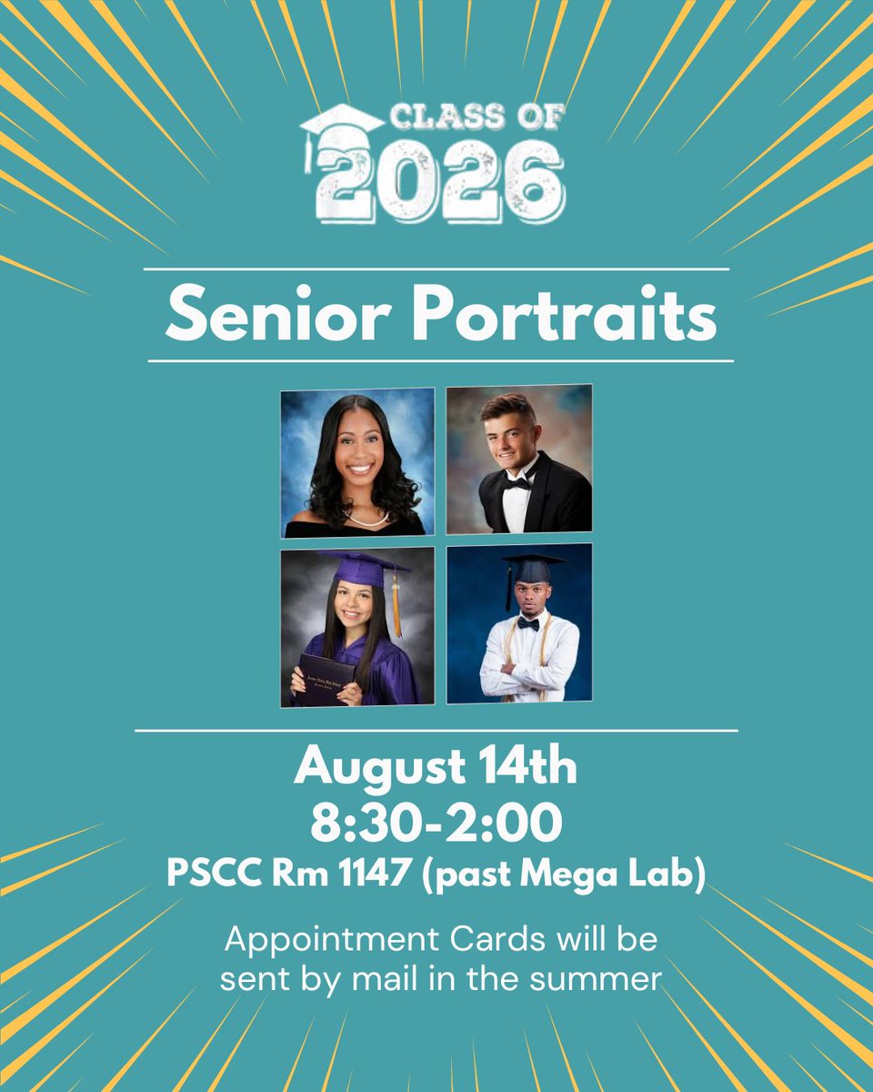 Attention Class of 2026! Senior Photos are coming! Check your mailbox 📬