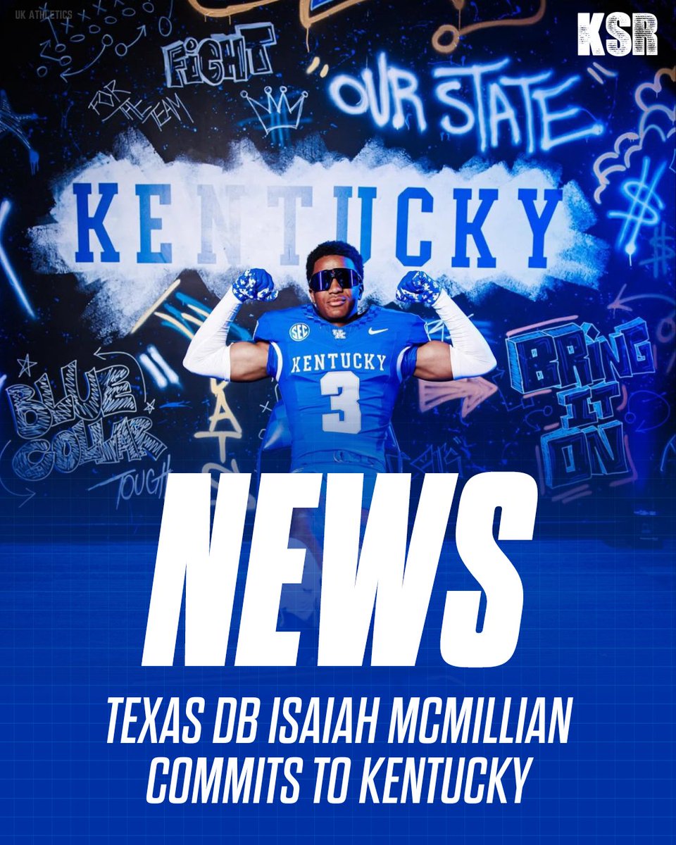 ANOTHER ONE! Kentucky adds commitment from Texas DB Isaiah McMillian

MORE: on3.com/teams/kentucky…