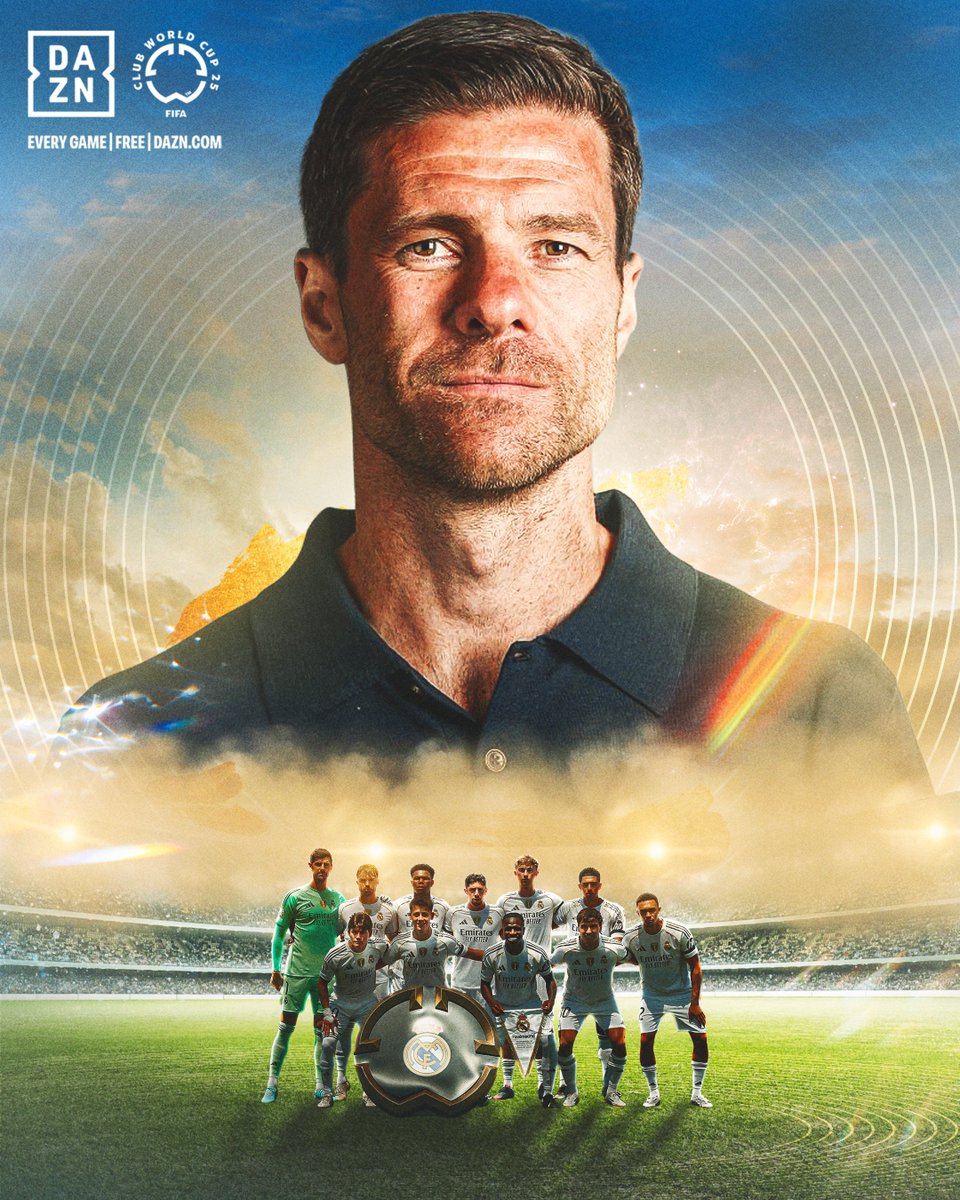 DAZNFootball's tweet photo. A legend returns. A dynasty begins. 🤍
Xabi Alonso kicks off his reign at Real Madrid with a statement win. 🔥
Watch the @fifacwc | June 14 - July 13 | Every Game | Free | https://t.co/i0K4eUtwwb | #FIFACWC #TakeItToTheWorld #RMAPAC https://t.co/jbjWzgQXNQ
