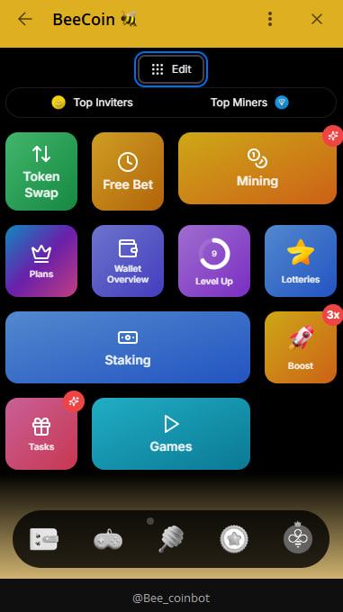 🔥 The BeeCoin app is now live on Telegram! 🔥 

🌟 "Enjoy the new update, get a subscription, start mining, and multiply your income! 💰🐝🚀"

"Beecoin Team"

🌐 Click here to Join BeeCoin now (t.me/Bee_CoinBot/ap…)

@beecoin_official ✅