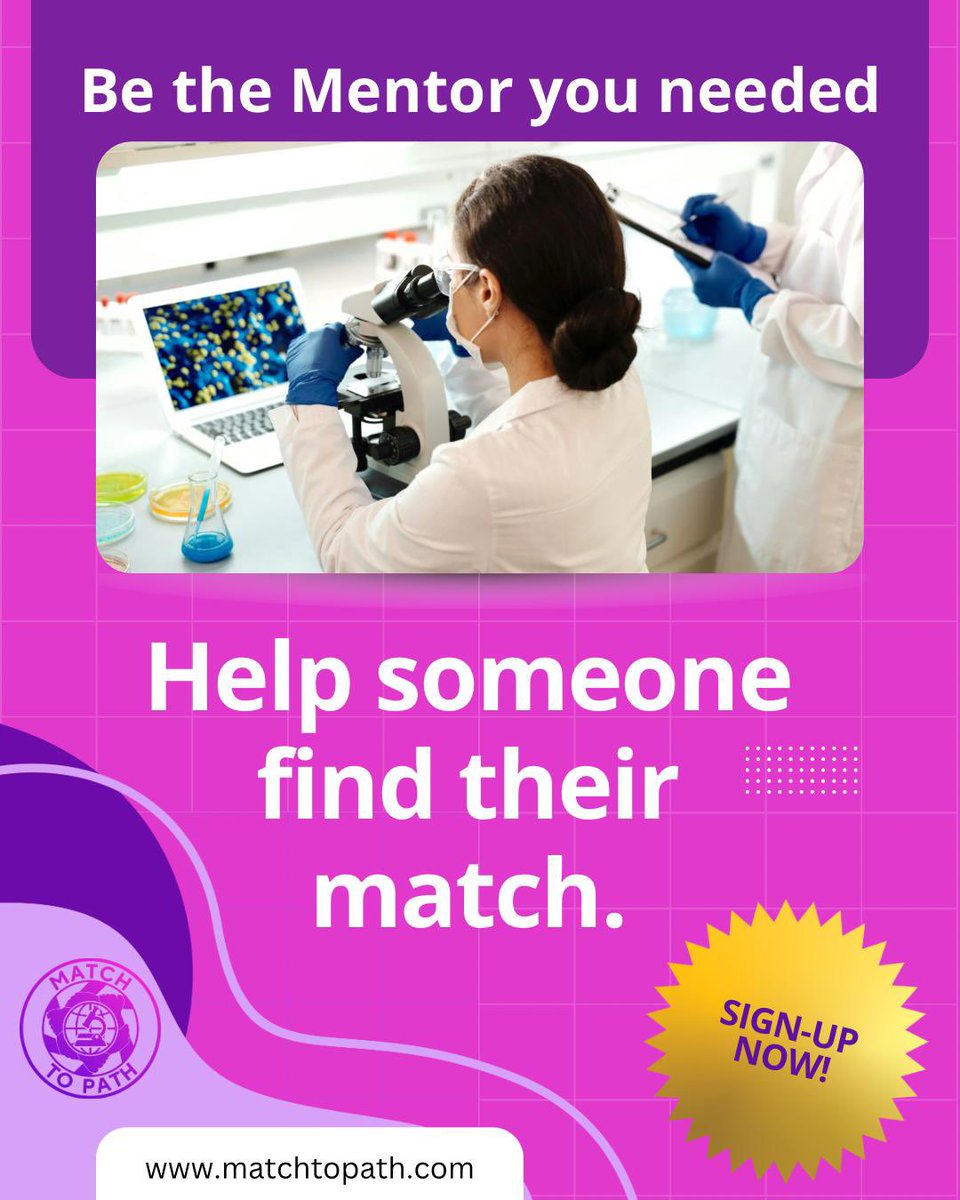 MatchToPath's tweet image. Pathologists & trainees—be the one who makes a difference.
Support students through the match with mock interviews, CV reviews, or statement edits. Your insight could change a career. 💬🔬 Sign-up using 👉
tinyurl.com/y3hpyt26
#PathMatch #MedTwitter #PathologyMentor