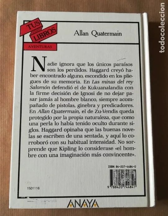 LibrosVintage's tweet image. «Acabo de enterrar a mi hijo, mi pobre y hermoso hijo de quien estaba tan orgulloso, y mi corazón está hecho pedazos»

&apos;Allan Quatermain&apos;
#TusLibros n°116
Ediciones Generales #Anaya.
1ª edición, abril 1992

Henry #RiderHaggard(22 jun 1856-14 mayo 1925)
todocoleccion.net/libros-segunda…