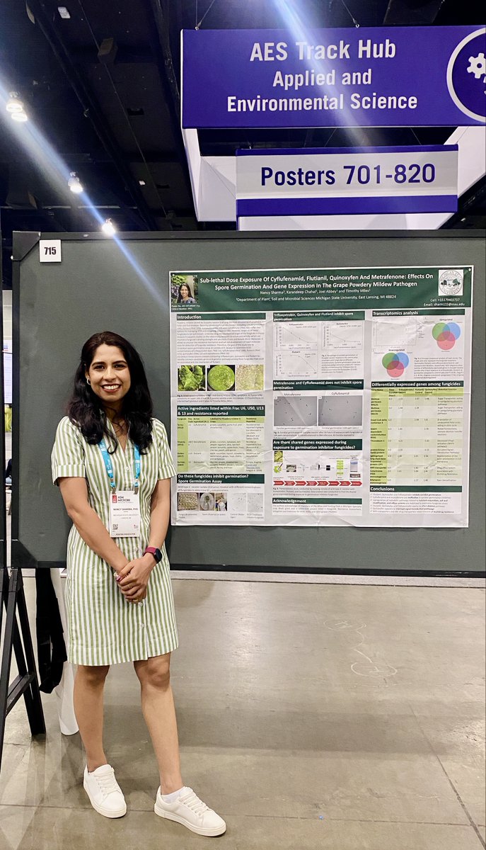 Karan Chahal, PhD ππ³π¬π§«π§¬π§ͺπ (@karan_plantpath) on Twitter photo Nancy Sharma, <a href="/Nancy_PhytoPath/">Nancy Sharma</a>, presenting at #ASMicrobe2025! She is sharing her research on sub-lethal fungicide exposure and its effects on spore germination and gene expression in the grape powdery mildew pathogen. ππ§¬<a href="/ASMicrobiology/">ASM</a> <a href="/MSUAgBio/">MSU AgBioResearch</a> <a href="/Tmiles_MSU/">Timothy Miles</a> #plantdisease Nancy Sharma, <a href="/Nancy_PhytoPath/">Nancy Sharma</a>, presenting at #ASMicrobe2025! She is sharing her research on sub-lethal fungicide exposure and its effects on spore germination and gene expression in the grape powdery mildew pathogen. ππ§¬<a href="/ASMicrobiology/">ASM</a> <a href="/MSUAgBio/">MSU AgBioResearch</a> <a href="/Tmiles_MSU/">Timothy Miles</a> #plantdisease