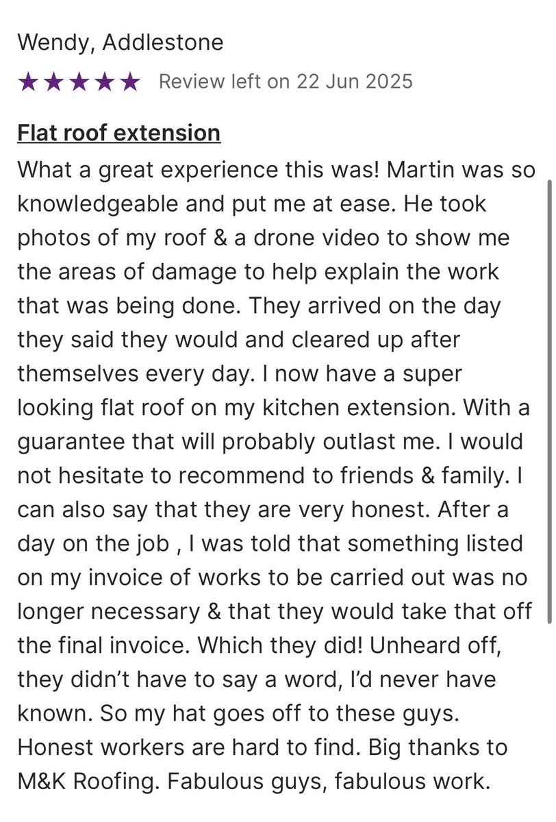 M&amp;K ROOFING 
Another satisfied customer 👌🏻