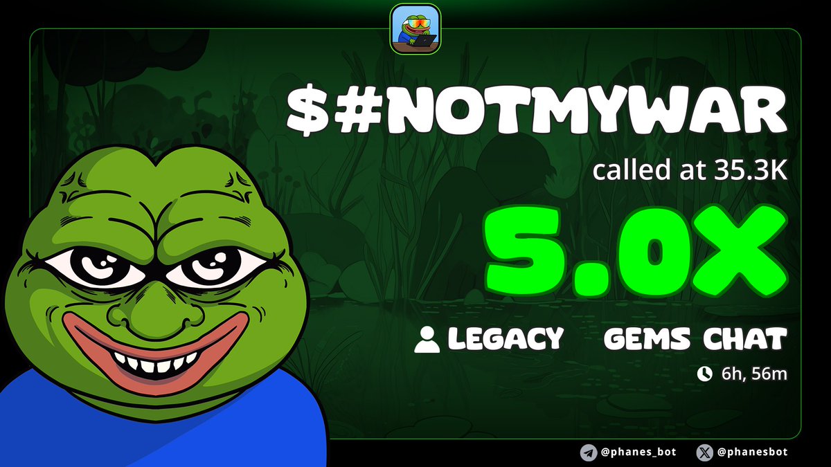 Legaceei's tweet photo. ⚔️ $NotMyWar just 5x’d
Called at $35.3K — now flying past $175K MC 🚀
We don’t follow hype.
We are the hype.
We make this shift look easy.
👉 https://t.co/YwWxDF9Skz
#SOL #pumpfun #LegacyGems #CryptoDegens #WePrint https://t.co/SojvtP4K7u
