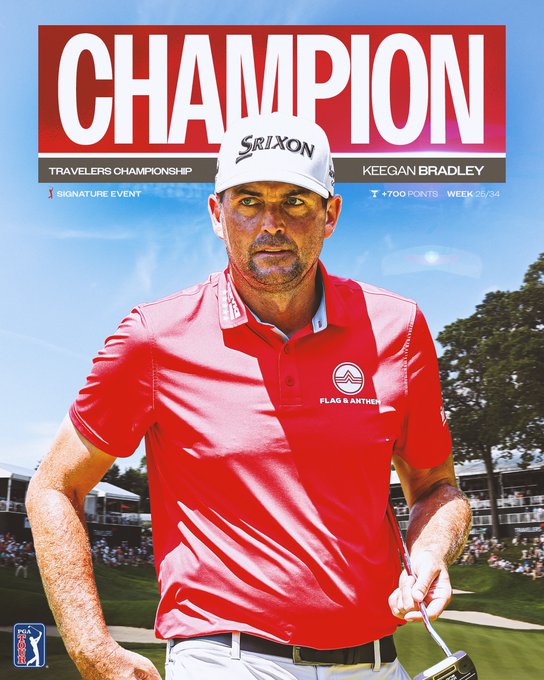 2025 Travelers Championship leaderboard: Keegan Bradley edges Tommy Fleetwood on 72nd hole for euphoric win