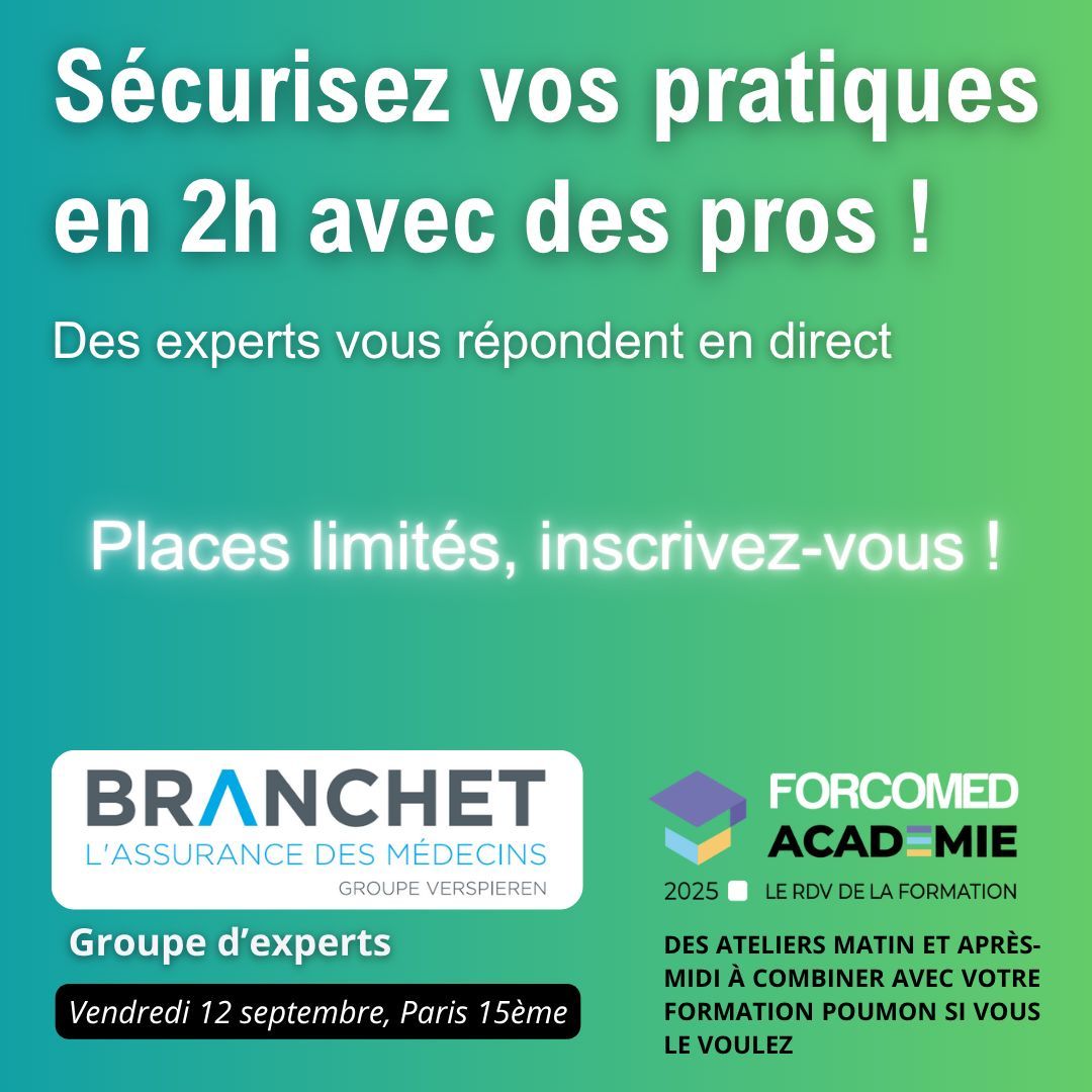 🔒 Sécurisez vos pratiques en 2h ! Rejoignez des experts Branchet pour un Q&amp;A en direct le 12 sept. 2025, Paris 15ème. Places limitées, inscrivez-vous vite ! bit.ly/Forcomed-Acade…