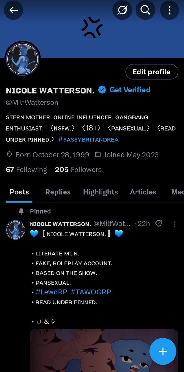 MilfWatterson's tweet image. || Thank you for 200 followers. 
I'm doing my best to follow back and interact with new people.
I have some DM replies to get to and they're marked!
Thank you for the interest and the patience. 

Now if you'll excuse me, I have to go do something from another old account.