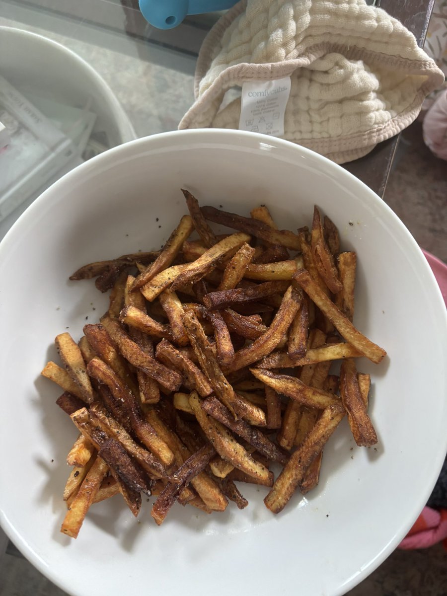 Homemade fries. Opps permanently in a blender.