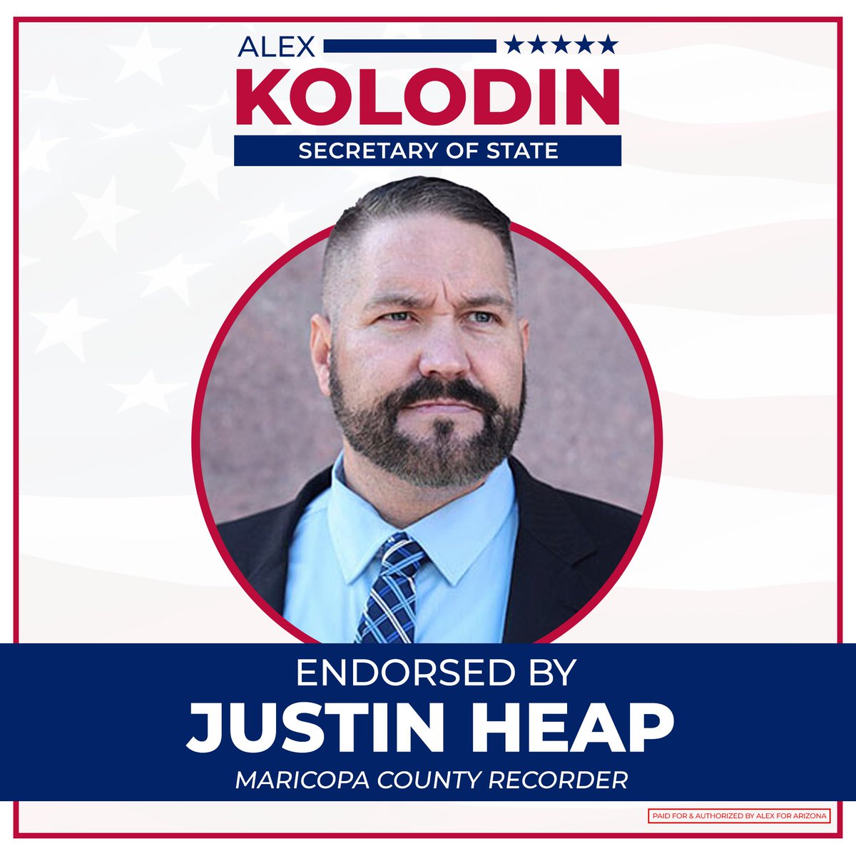 Rep. Alexander Kolodin (@realalexkolodin) on Twitter photo 🚨ENDORSEMENT ALERT
I'm proud to announce that Maricopa County Recorder Justin Heap has endorsed me to be Arizona’s next Secretary of State!
Recorder Heap is a WARRIOR for election integrity. I can’t wait to work with him to secure our elections!
STATEMENT FROM RECORDER HEAP: 🚨ENDORSEMENT ALERT
I'm proud to announce that Maricopa County Recorder Justin Heap has endorsed me to be Arizona’s next Secretary of State!
Recorder Heap is a WARRIOR for election integrity. I can’t wait to work with him to secure our elections!
STATEMENT FROM RECORDER HEAP: