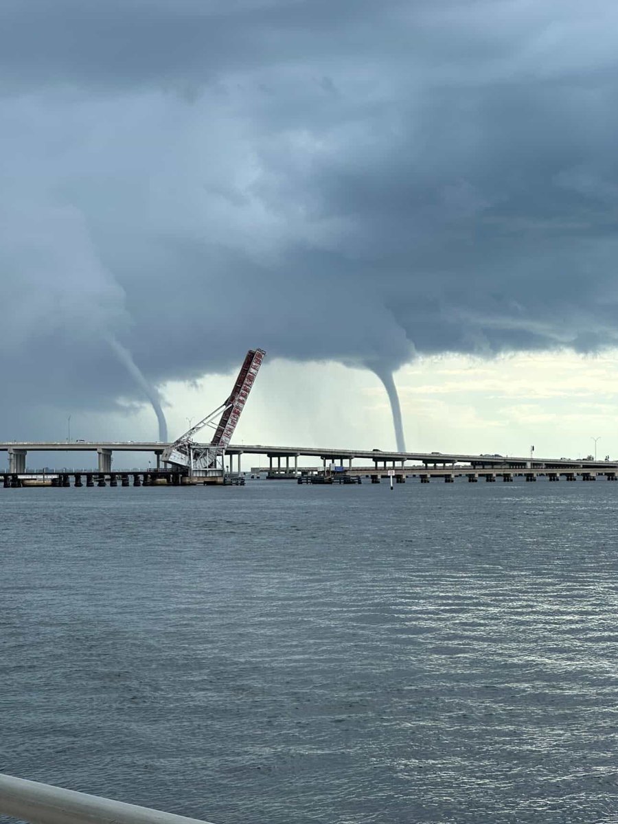kkuizon's tweet image. Sky Beard captured these photos of a double waterspout in Manatee County. He was at the Bradenton Riverwalk when he took the photos. @fox13news #manatee #bradenton #waterspout