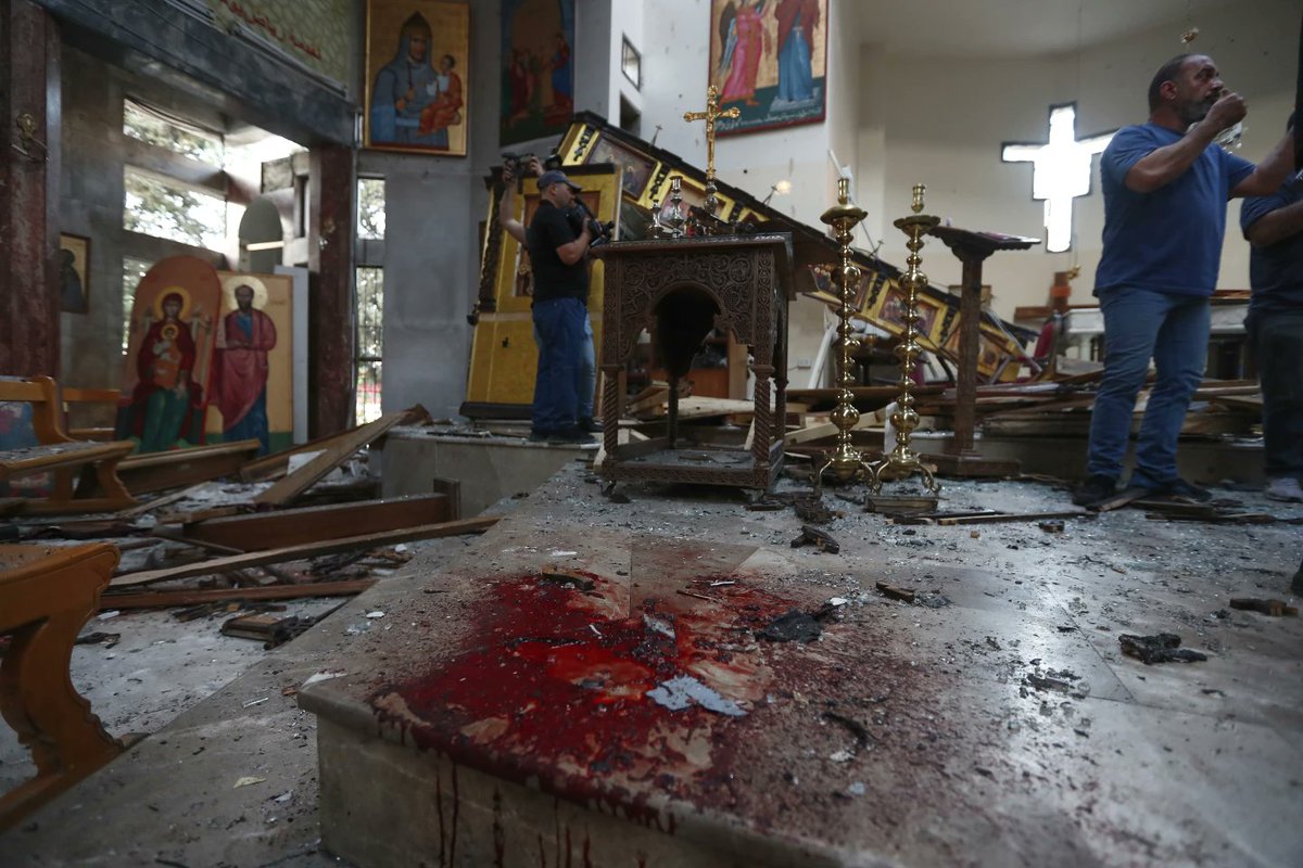 Acts17David's tweet photo. HODGE TWINS: "Anybody ever thought maybe these Middle East countries wouldn't hate us if we would have just left them the fuck alone years ago?"

Yeah, I'm sure they'd love us.

Meanwhile, at the Syrian church that was attacked by jihadis today: https://t.co/PRYrFGVlCo