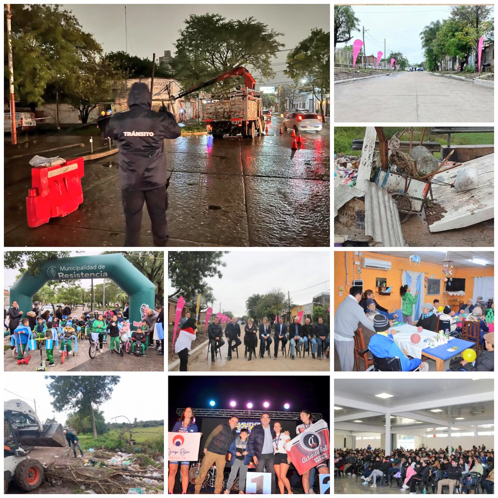 Semana compleja por las ⛈️ pero desde <a href="/MuniResistencia/">Municipalidad de Resistencia</a> realizamos jornadas de capacitación; más obras públicas; asistencia a nuestros adultos mayores; apoyo en actividades deportivas y operativos atendiendo demandas por las contingencias climáticas <a href="/roy_a_nikisch/">Roy Nikisch</a> <a href="/LeandroZdero/">Leandro Zdero</a>