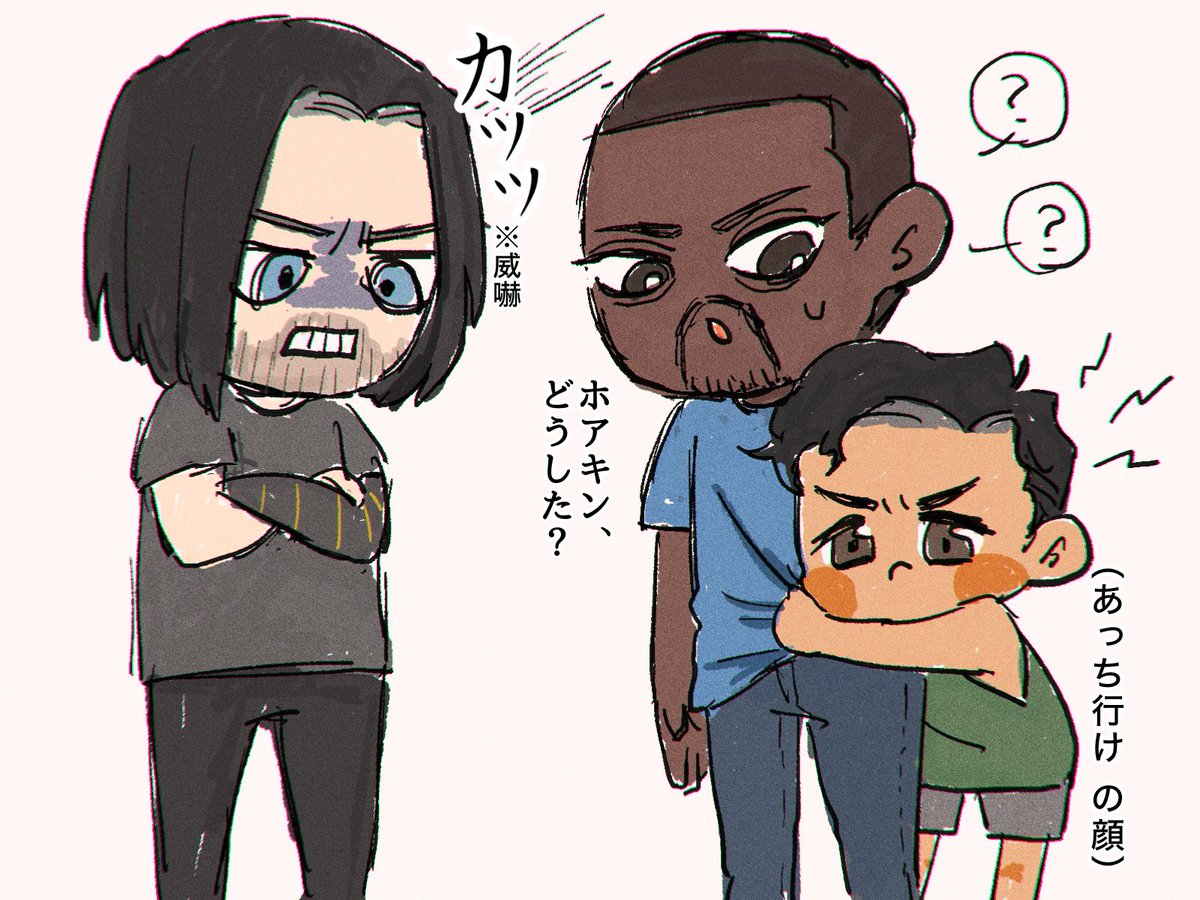 E333Ganmo's tweet photo. 腐れ縁のバキサムも好きだし、サムホアの師弟関係も好きな結果、私が3人を同じ画面に入れようとするとこうなる。
#buckysam #samquin https://t.co/KMXZmDGtR2