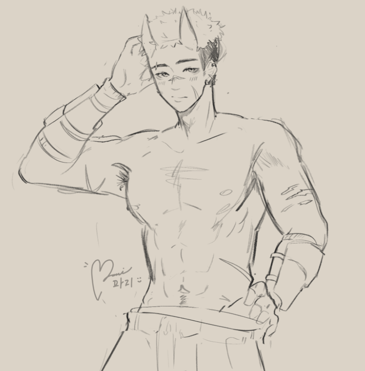 currently redrawing my oc's and... sometimes it can be quite... distracting ! 🤭👀 #oc