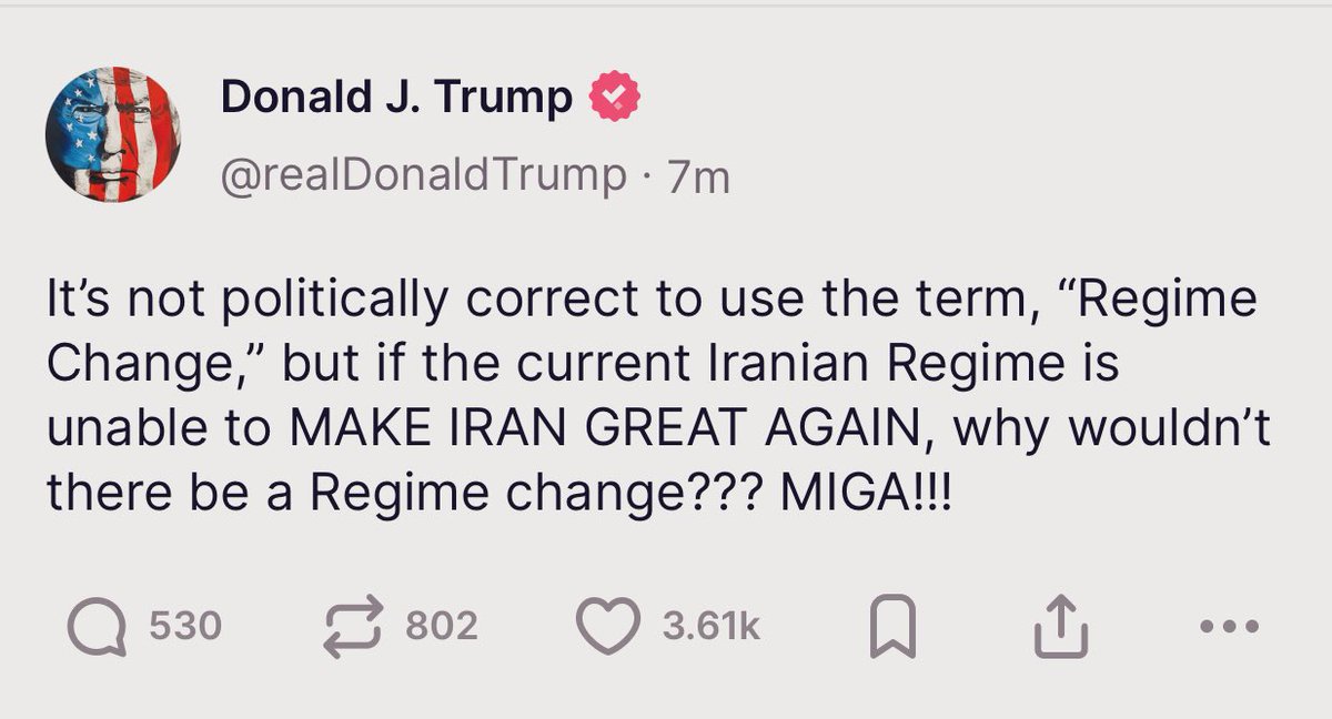 Trump is trying to rebrand MIGA, but we all know what it really means. Otherwise all-round insane post.