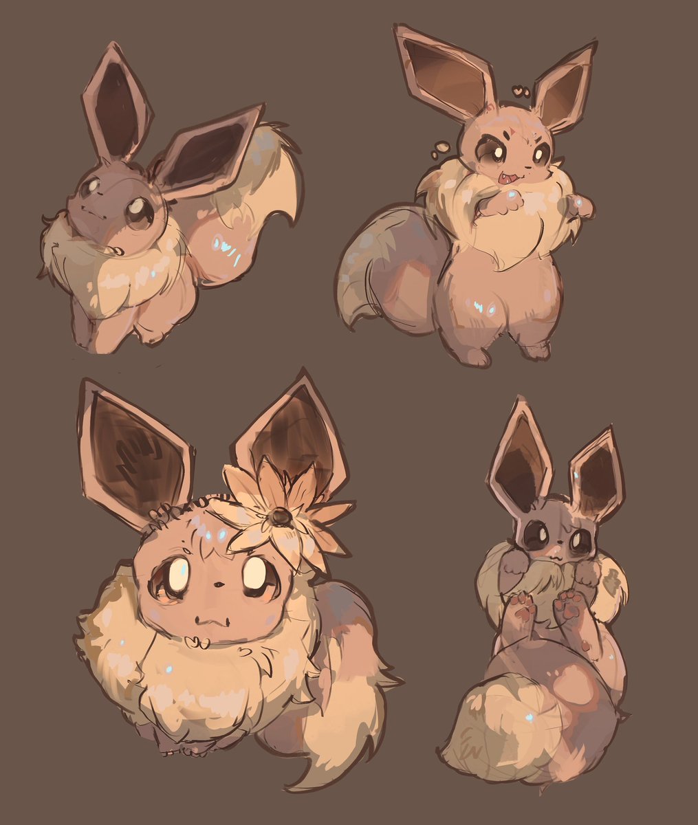 maxnolife_'s tweet image. eevee doodles