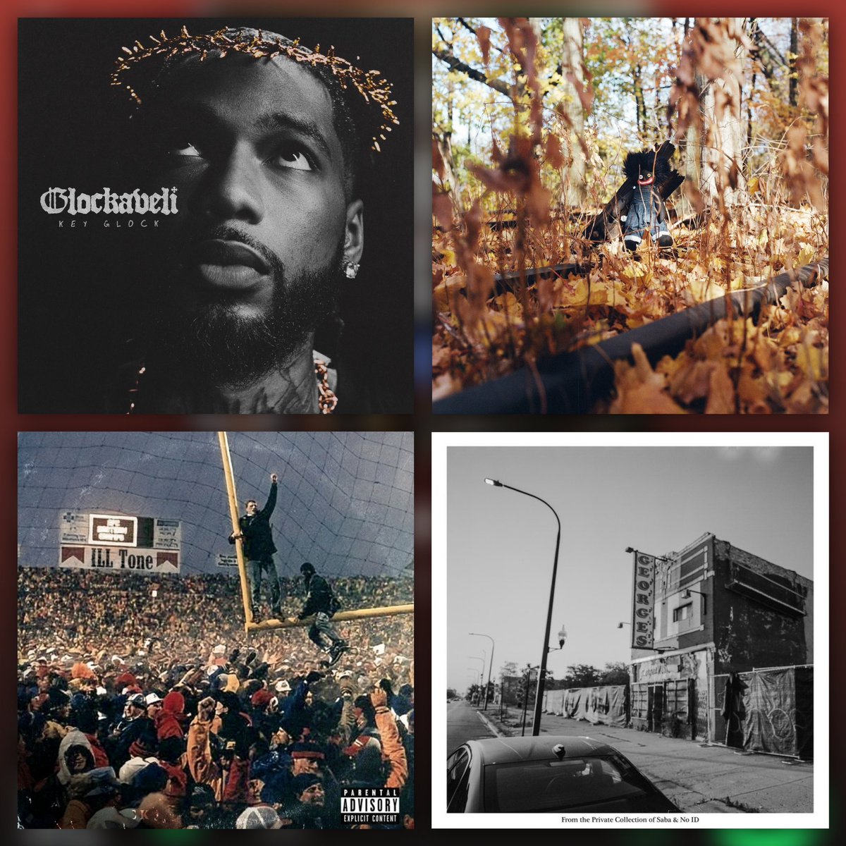 My personal 4 as of now:

💿 "Glockavelli" by Key Glock

💿 "Golliwog" by Billy Woods

💿 "The Outcome" by Black Soprano Family &amp; Ill Tone Beats

💿: "From The Private Collection" by Saba and No ID