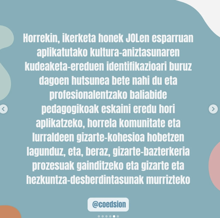 coedsion's tweet photo. EZAGUTZEN DUZU KOEDSIOA?  Hurbildu ➡️ Euskal Herriko, Kataluniako eta Madrilgo Hezkuntza Aisialdiko Zentroetan (HAZ) kultura aniztasunari buruzko gure ikerketa proiektua ezagutzeko. 🎯🔍

ℹ️🔗 Informazio gehiago hemen: https://t.co/DjLWAFFtZ9

Ver traducción https://t.co/XxPozmR4HF