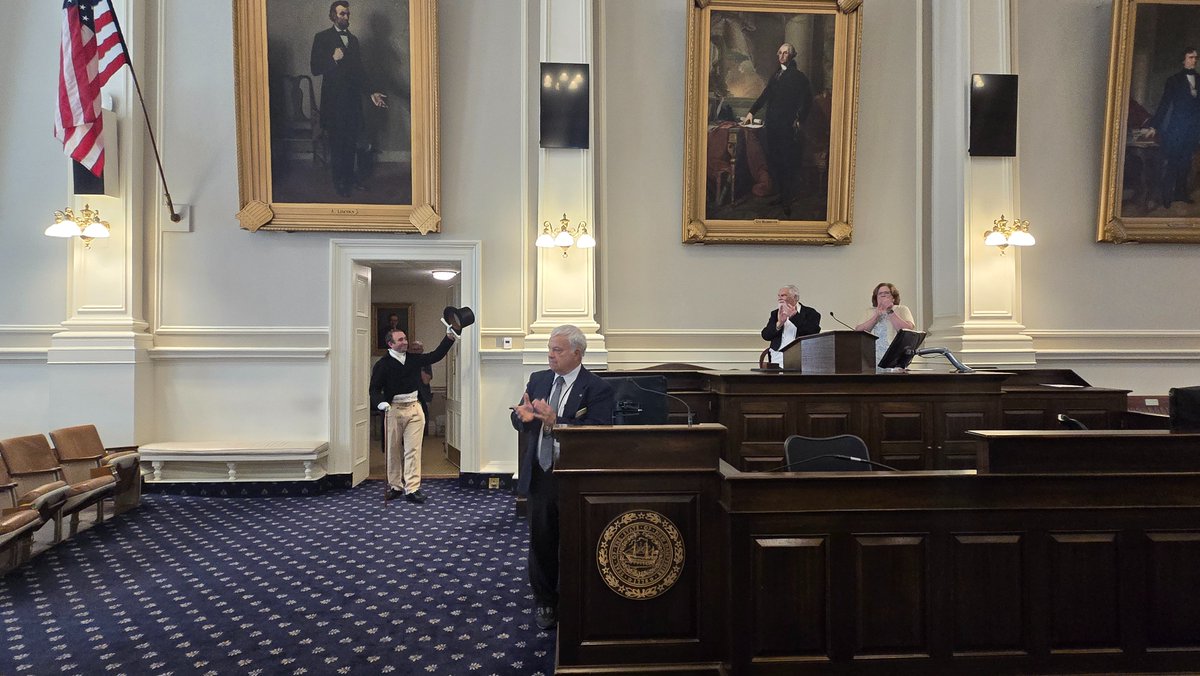 NHHouseofReps's tweet image. The NH House celebrated the Bicentennial Ceremony commemorating General Lafayette's visit to the Granite State and out State House in June of 1825!
