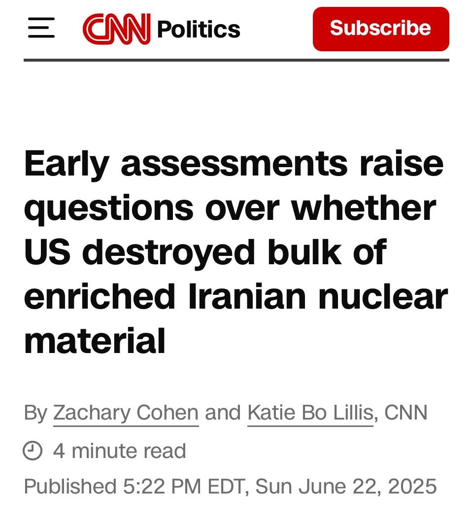 Serial lying sociopath Trump's claim that Iran's nuclear sites were completely 'obliterated' are looking increasingly like most of Trump's claims — like TOTAL BULLSHIT.