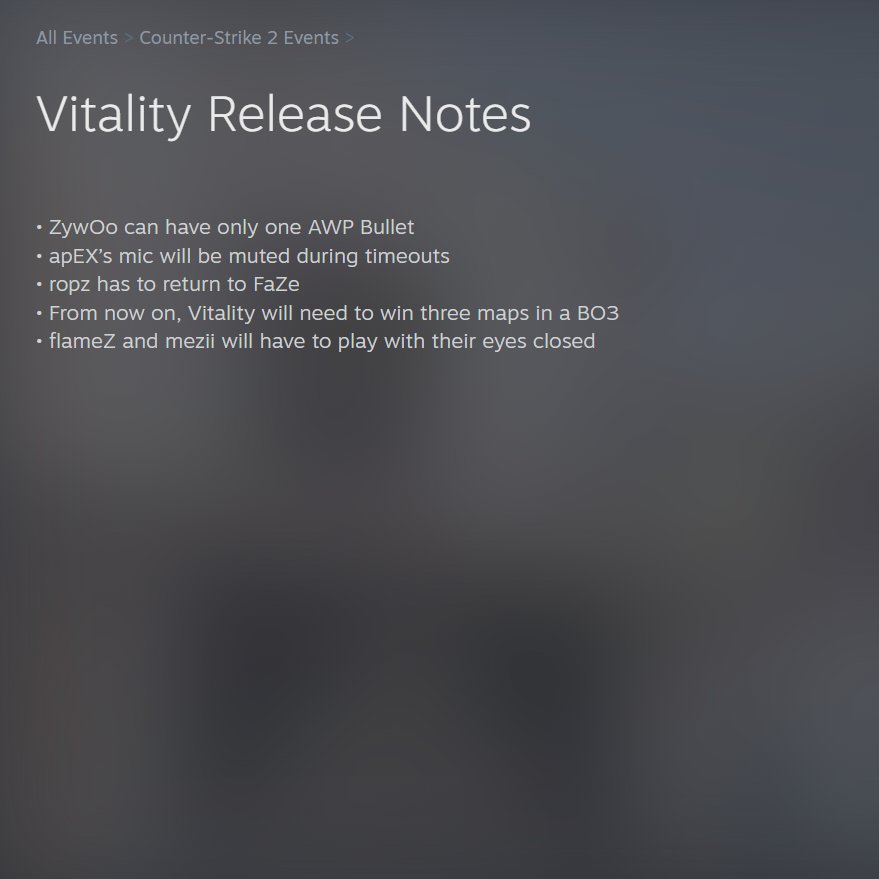 It's time for this update <a href="/CounterStrike/">CS2</a>