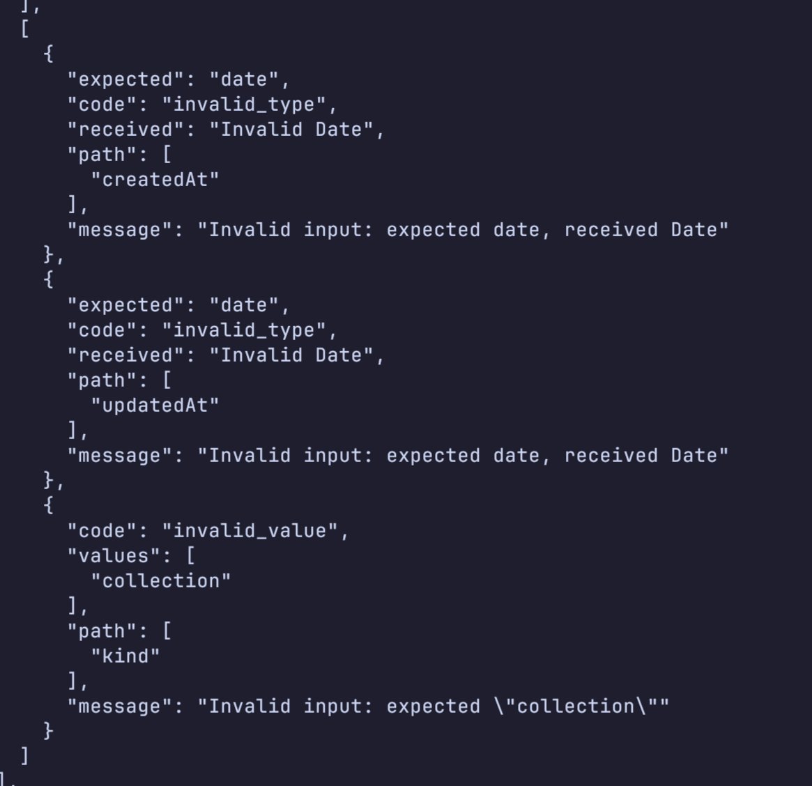 expected date received date.

ah yes, types