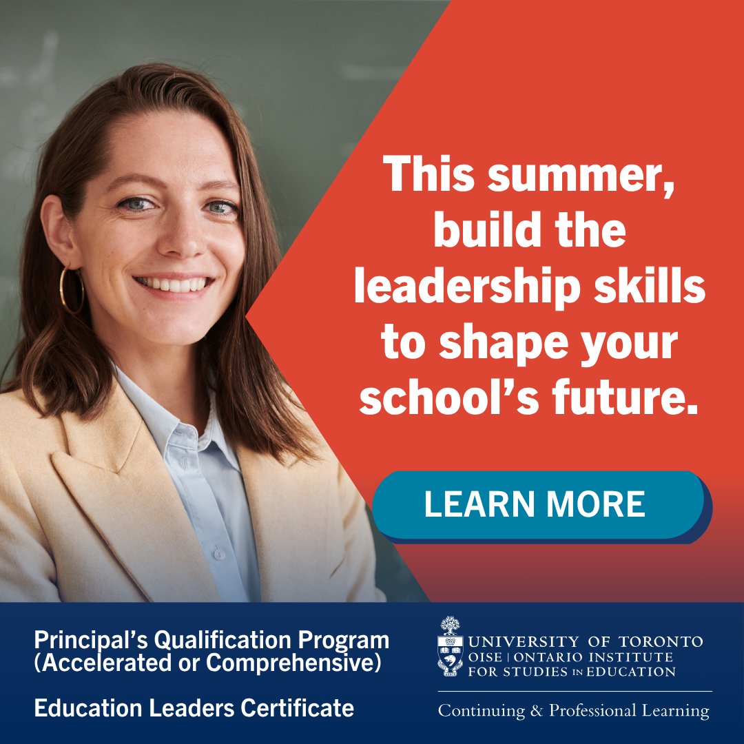 Final call: Summer cohorts start soon.
Thinking about school leadership?

This July, choose:
✔️ Accelerated + Comprehensive PQP
✔️ Education Leaders Certificate (for non-OCTs)
✔️ Fully online, cohort-based learning

🕓 Registration closes this week → hubs.la/Q03t1DNg0