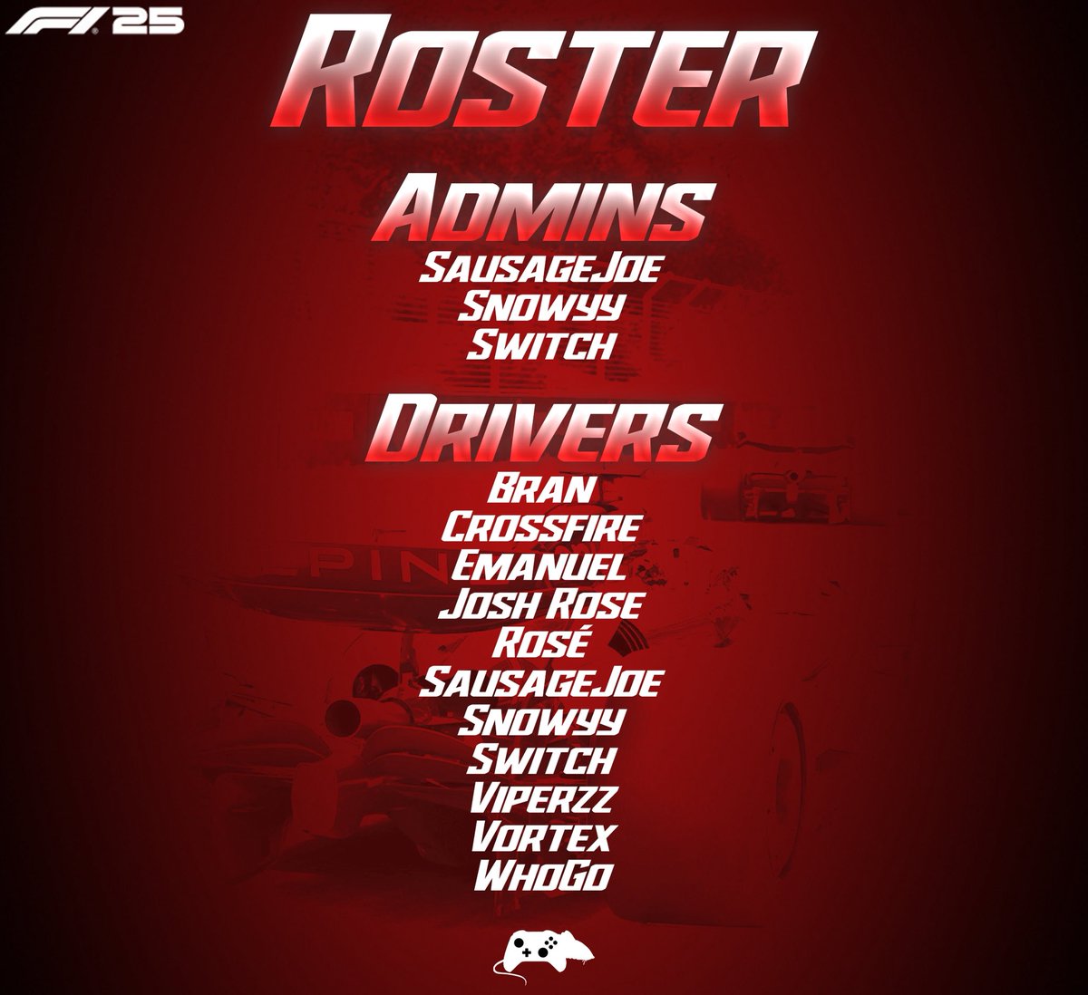 PadRatsRacing's tweet photo. 🏁 OFFICIAL ROSTER REVEAL: PadRats Racing – F1 Esports 2025 🏁

The wait is over. The grid is set.
 And we’re ready to take it to the limit.
Introducing the PadRats lineup for the 2025 game! https://t.co/wmgHbN3EwQ