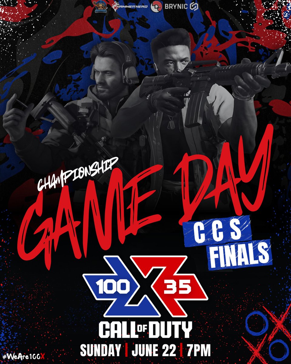 100X35Esports's tweet photo. It's not just any Call of Duty Gameday, It's Championship Sunday Gameday! 

Come cheer on the lads as they look to bring home the chip in the $1500 @CompetitiveCCS Finals! (Day 3)

Catch all the action tonight LIVE at 7pm EST https://t.co/SCGlnK6uTT

#WeAre100X https://t.co/zzQvpza5K4