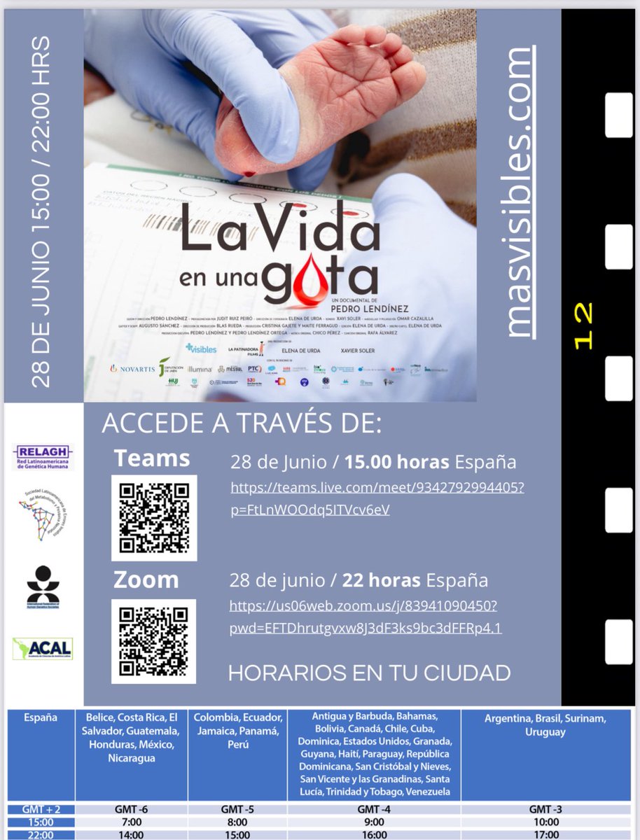 Felices de ser parte de la 5ta Edición del Día Internacional de la Pesquisa Neonatal 🩸🧬donde múltiples instituciones regionales y globales 🌎científicas y de pacientes nos hemos unido para visibilizar una de las acciones más importantes de la Salud Pública.

No te pierdas esta