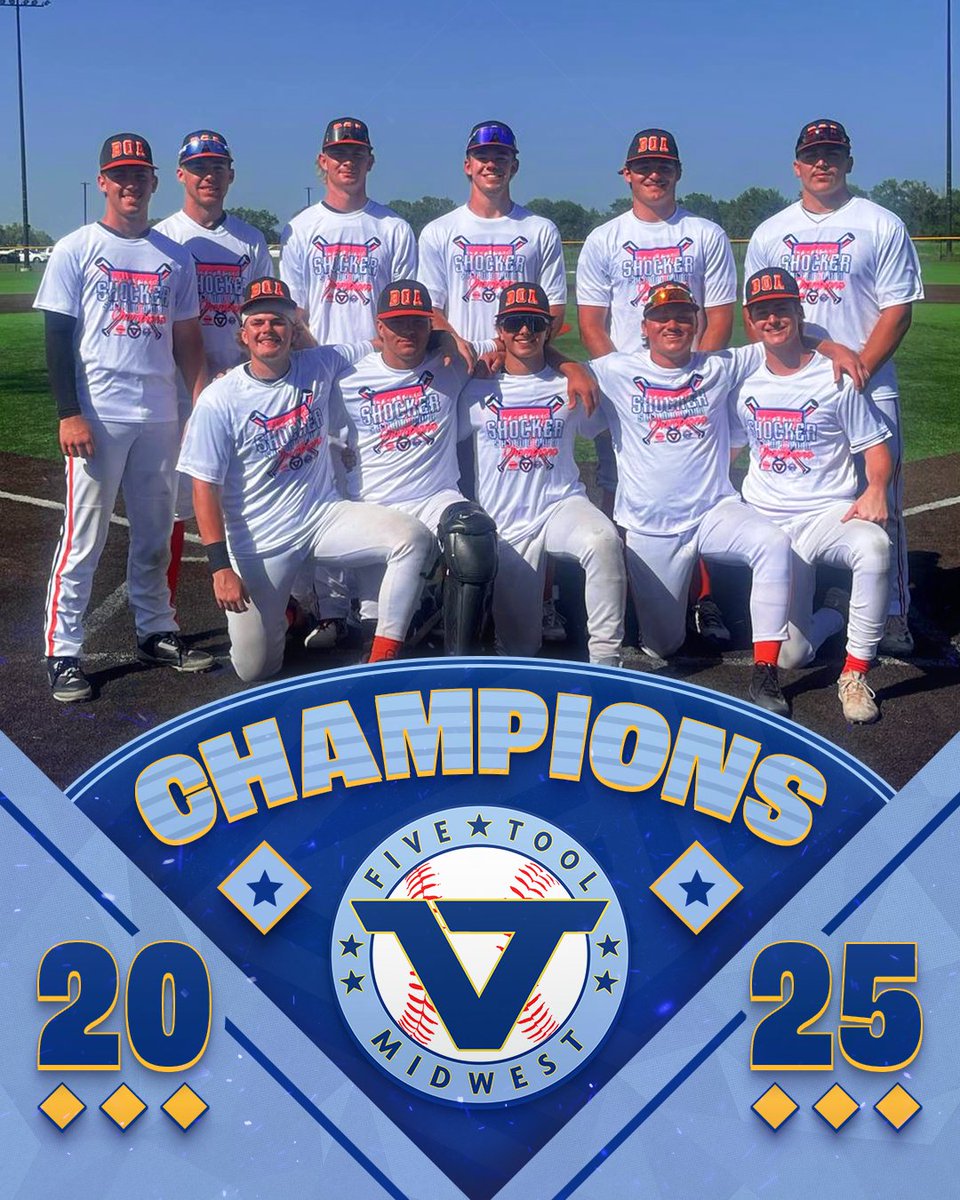Five Tool Midwest (@fivetoolmidwest) on Twitter photo ๐CHAMPIONS๐
Congrats to the <a href="/BrandOfAthletes/">BOA Baseball</a> Oklahoma 2026 on winning the 17U/18U Division of the <a href="/FiveTool/">Five Tool Baseball</a> Midwest Shocker Showdown!
#WatchEm ๐CHAMPIONS๐
Congrats to the <a href="/BrandOfAthletes/">BOA Baseball</a> Oklahoma 2026 on winning the 17U/18U Division of the <a href="/FiveTool/">Five Tool Baseball</a> Midwest Shocker Showdown!
#WatchEm