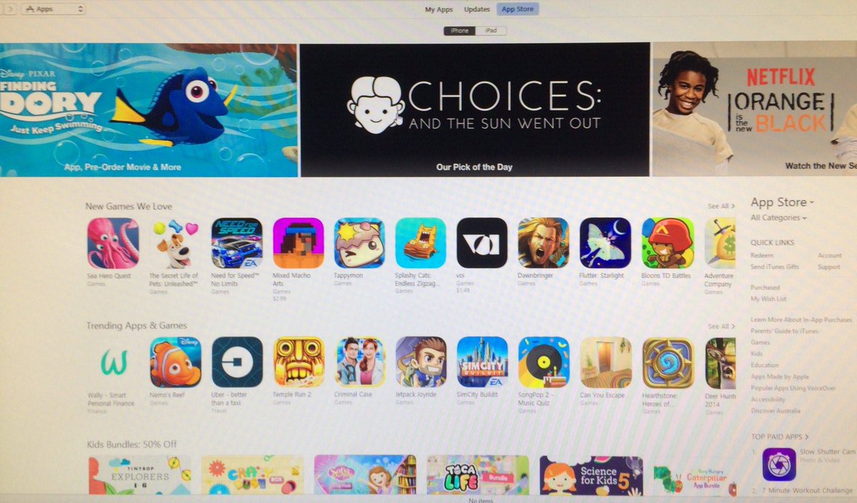 TinManGames's tweet image. That magical time 9 years ago when Choices (That Matter) ruled the App Store for a day!
tinmangames.com.au/games/choices-…