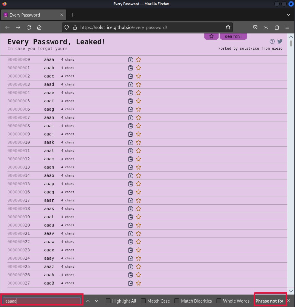 phanthom_0's tweet photo. interesting but disappointing. If you use the page search function all passwords are there, but if instead you use the browser function there is not. Means people are leaking themselves? https://t.co/3pxE8ZlkYv