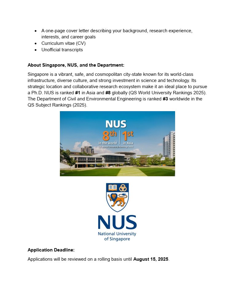 📢 📢 📢 Two PhD Openings in Dr. Weiyi Pan <a href="/Weiyipanwustl/">Weiyi</a>  group at the National University of Singapore (NUS)!