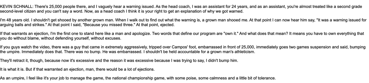 Here's the full text of Kevin Schnall's description of the first-inning ejections and suspensions. Well worth a read.