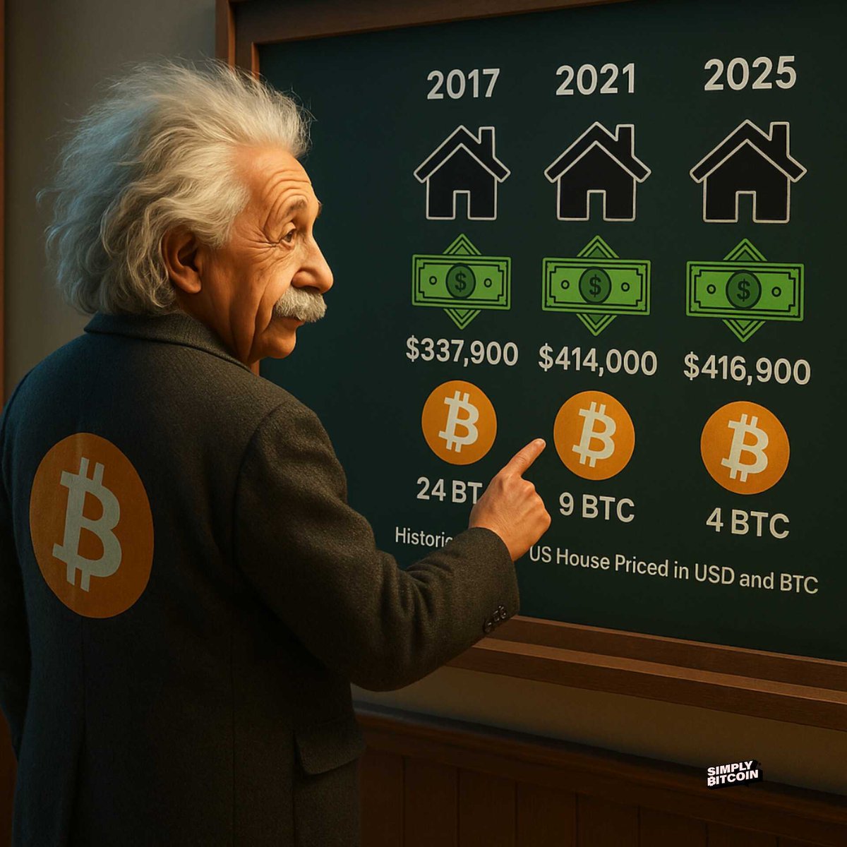 SimplyBitcoin's tweet image. Your house isn’t worth more, your money is just worth less. 

Few understand.