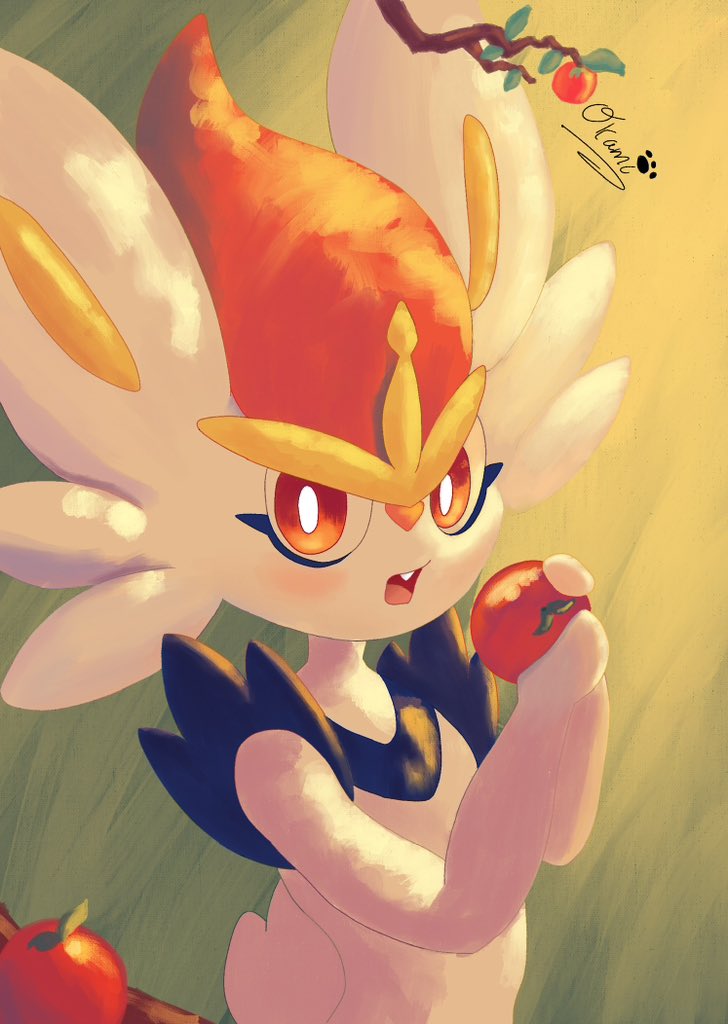 okamicario's tweet photo. Cinderace eating berry 🐰🐇 https://t.co/Brx31N6I0t