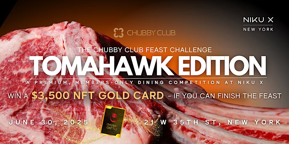 bumsterNFT's tweet photo. wish I could but cannot eat a 48 oz wagyu tomahawk steak in 10 minutes
#ChubbyGroup #NikuX
https://t.co/PQrzxPnrWG https://t.co/LcFf4zUqe8