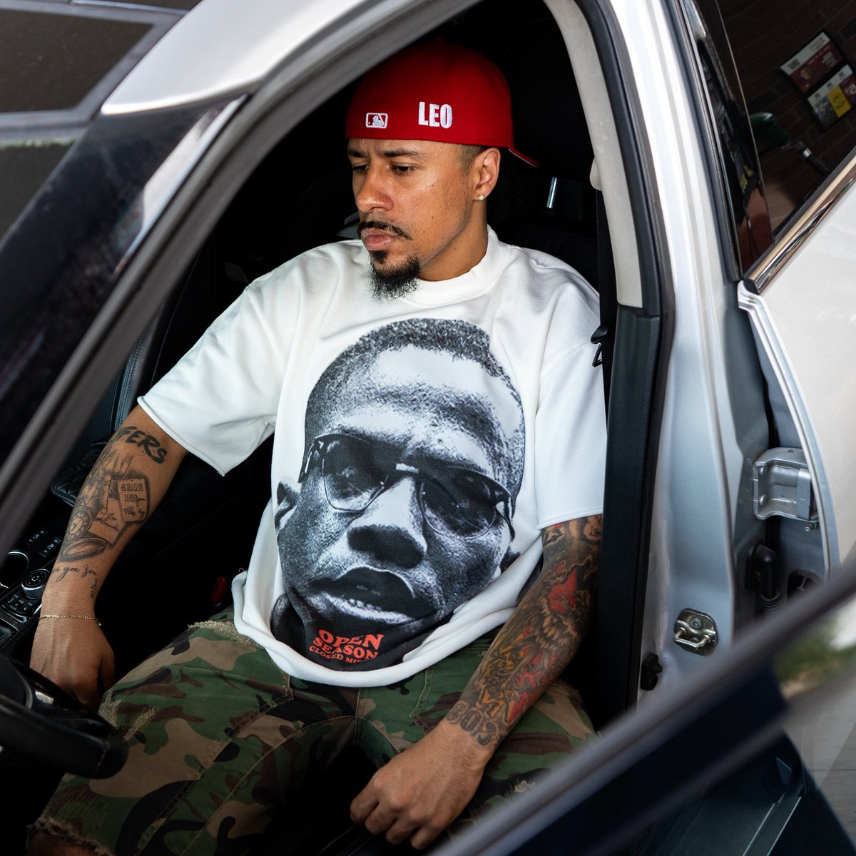 OpenSeasonCM's tweet image. Malcolm tees available tomorrow at noon on website🚨