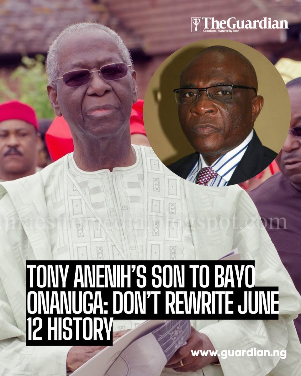 Ose Anenih, son of the late Chief Tony Anenih, has fired back at Presidential aide Bayo Onanuga, accusing him of distorting historical facts about the annulled June 12, 1993 election—and unfairly dragging his father’s legacy into political crossfire.

In a stinging public letter