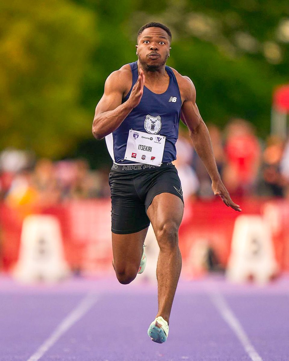 Usheoritse Itsekiri 🇳🇬 ran a Season's Best (SB) of 10.07s (1.5) in the men's 100m, finishing 3rd at the Bog Vigars Classic in Ontario!

That makes him the 3rd fastest Nigerian man so far this year.

Marcellus Moore 🇺🇸 won the race in a new PB of 9.96s, from Eliezer Adjibi 🇨🇦 in