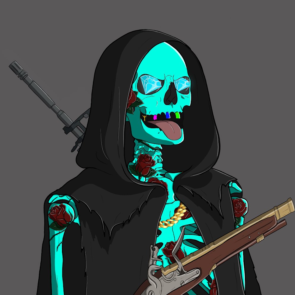 Wishing all of you legends an epic Sunday.  

We have 5 remaining raffle spots out of the 10 for the card game. 

We also have a 1 SOL mint bounty coming up within the next 15 mints somewhere.

The markets may be down but we are still here.

Are you? 

Prove it. 👇🏼💀