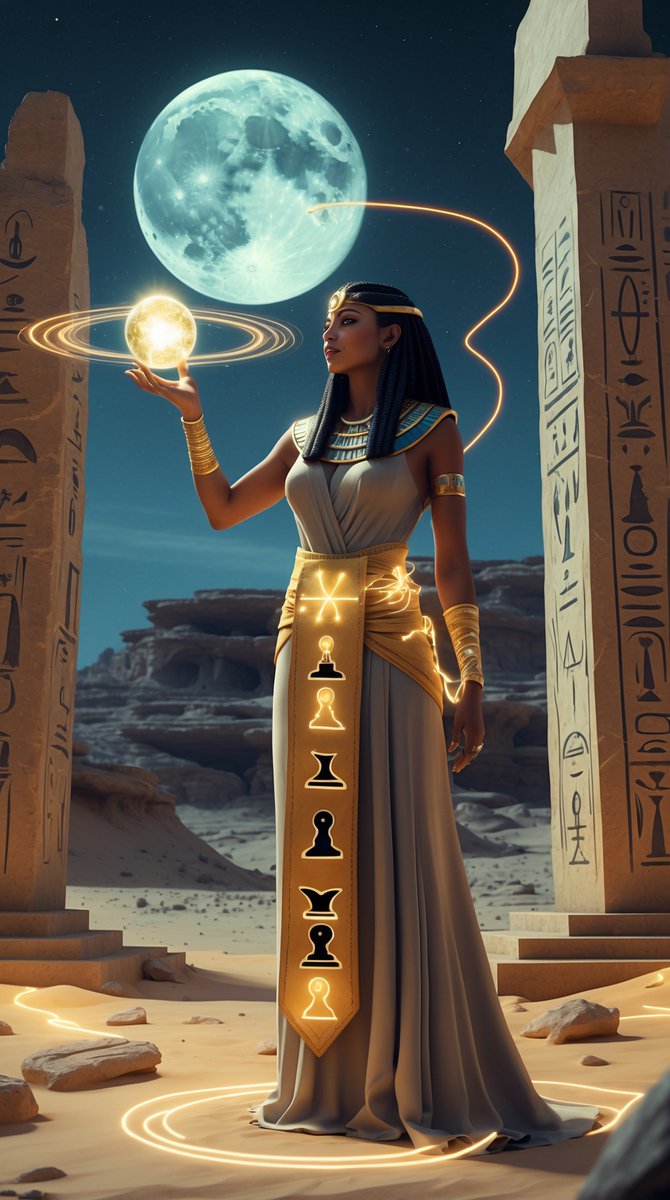 GoldenFalconsCC's tweet image. Priestess of the Lunar Seth.
Would you follow her into the night if your destiny were at stake?
#lunarpriestess #ancientegypt #chessmagic #moondominion #eternalsecrets #art #aiart #aiartdaily #aiartworld #aiartgallery #FantasyArt #digtalart #aiartwork