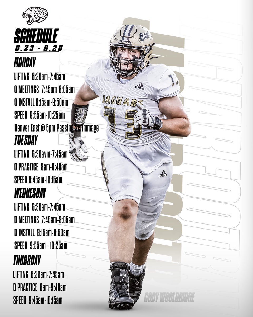 Weekly Schedule 6.23 - 6.26🐆 #wgsd 

Graphic Cred: <a href="/rkwimages/">Robbie Wright</a>